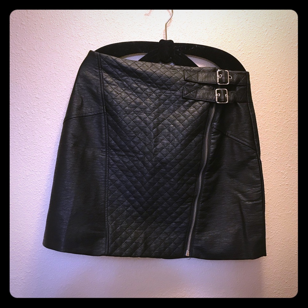 Black Leather Mini Skirt